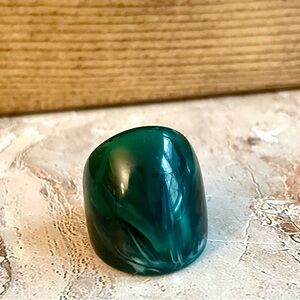 Aqua Jade Swirl Dome Ring Size 8.5